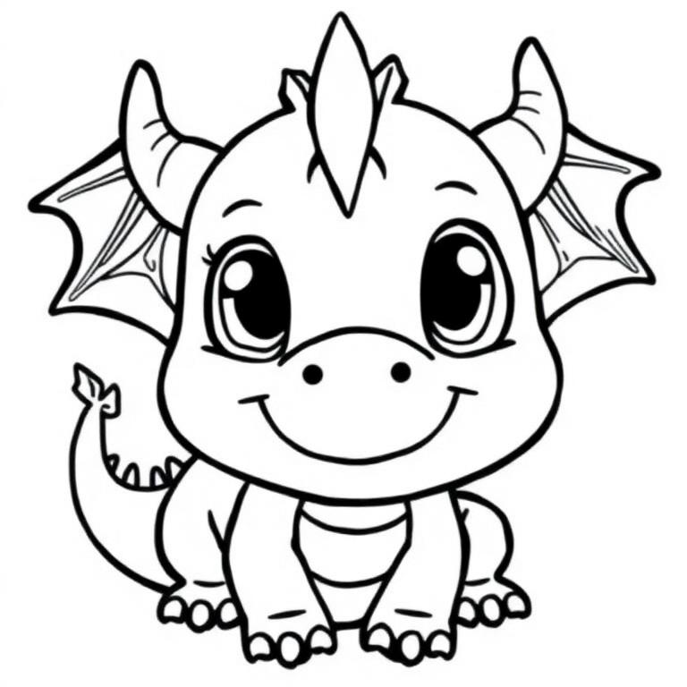 Baby Dragon coloring page preview