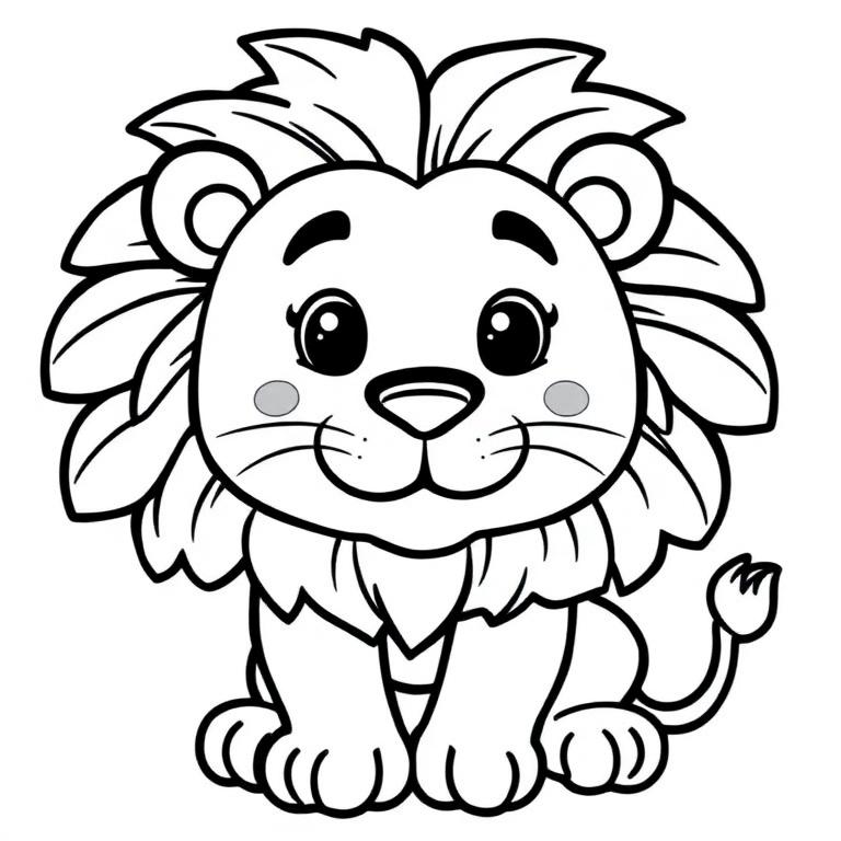 Brave Lion coloring page preview